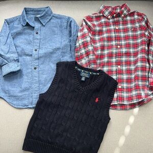 Bundle Polo Ralph Lauren Vest , Vineyards vines Shirt , Jane and Jack Shirt